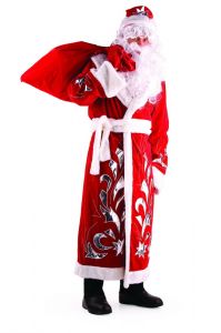 Костюм Дед Мороз красный - купить взрослый костюм Деда Мороза новогодний - магазин Серый Волк